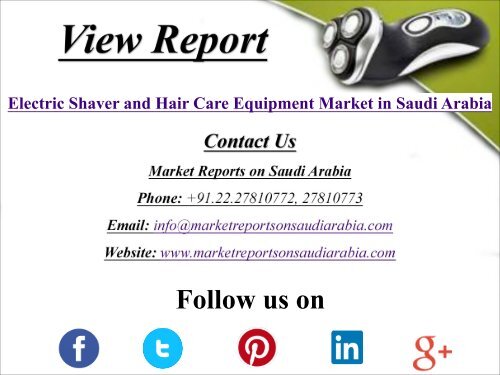 Electric Shaver and Hair Care Equipment Market in Saudi Arabia