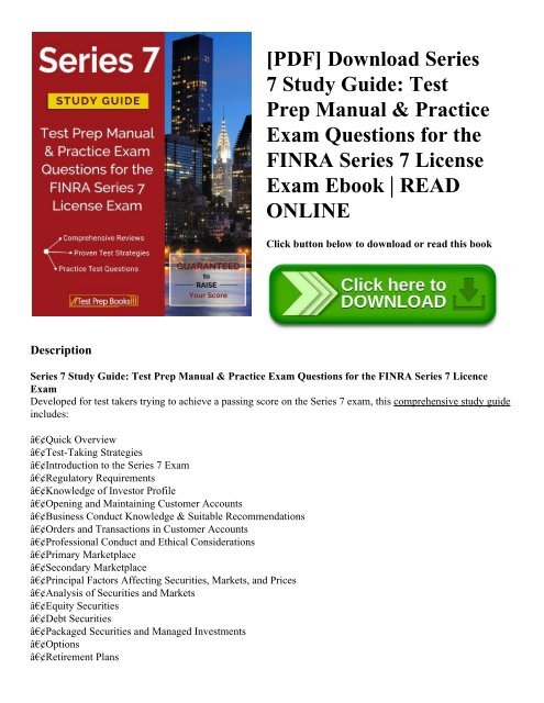 [PDF] Download Series 7 Study Guide: Test Prep Manual & Practice Exam Questions for the FINRA Series 7 License Exam Ebook | READ ONLINE