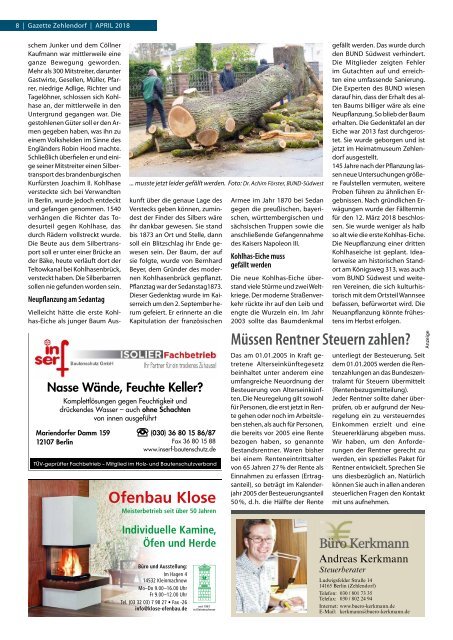 Gazette Zehlendorf Nr. 4/2018