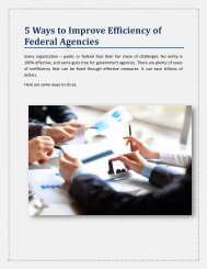5 Ways to Improve Efficiency of Federal Agencies