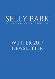 WINTER 2017 SELLY PARK NEWSLETTER