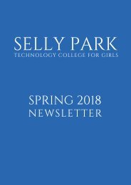 SPRING 2018 SELLY PARK NEWSLETTER