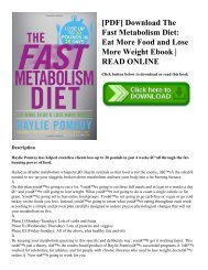 [PDF] Download The Fast Metabolism Diet: Eat More Food and Lose More Weight Ebook | READ ONLINE