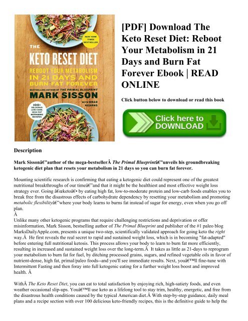 The Keto Reset Diet Cookbook Pdf / Every question answered ...