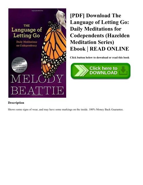 [PDF] Download The Language of Letting Go: Daily Meditations for Codependents (Hazelden Meditation Series) Ebook | READ ONLINE