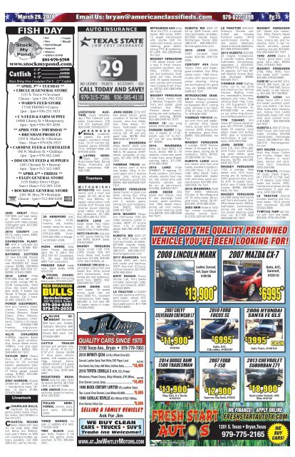 American Classifieds March 29th Edition Bryan/College Station