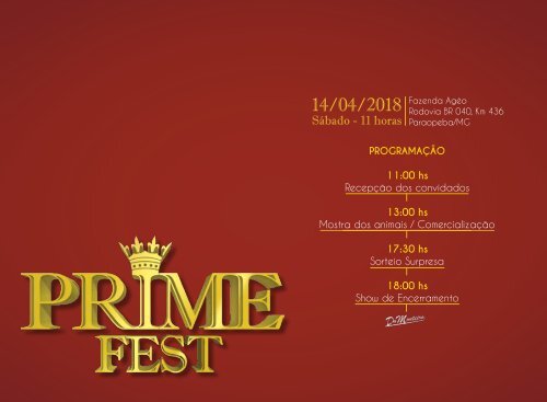 Prime Fest 2018 Catálogo