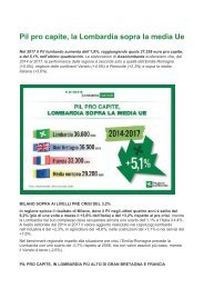 Prodotto Intero Lordo Lombardia, nel 2017 il Pil lombardo aumenta dell’1,8%