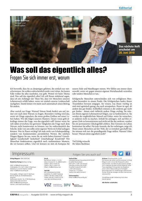 Erfolg Magazin, Ausgabe 2-2018