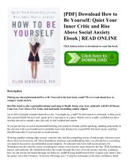 [PDF] Download How to Be Yourself: Quiet Your Inner Critic and Rise Above Social Anxiety Ebook | READ ONLINE