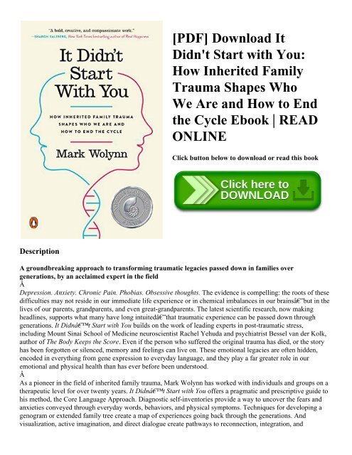 PDF] Download It Didn't Start with You: How Inherited Family ...