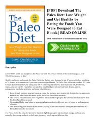 [PDF] Download The Paleo Diet: Lose Weight and Get Healthy by Eating the Foods You Were Designed to Eat Ebook | READ ONLINE