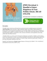 [PDF] Download A Handful of Quiet: Happiness in Four Pebbles Ebook | READ ONLINE