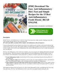 [PDF] Download The Easy Anti Inflammatory Diet: Fast and Simple Recipes for the 15 Best Anti-Inflammatory Foods Ebook | READ ONLINE