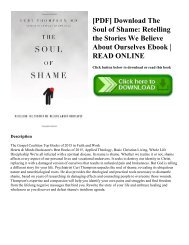[PDF] Download The Soul of Shame: Retelling the Stories We Believe About Ourselves Ebook | READ ONLINE