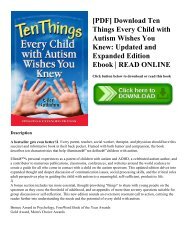 [PDF] Download Ten Things Every Child with Autism Wishes You Knew: Updated and Expanded Edition Ebook | READ ONLINE