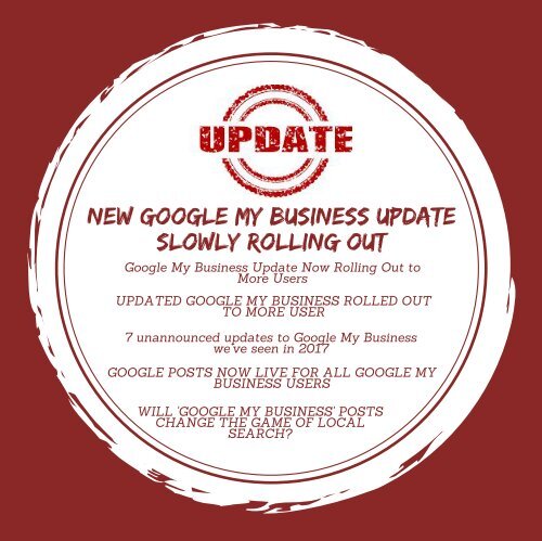 NEW GOOGLE MY BUSINESS UPDATE SLOWLY ROLLING OUT