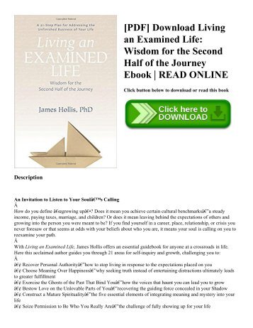 [PDF] Download Living an Examined Life: Wisdom for the Second Half of the Journey Ebook | READ ONLINE