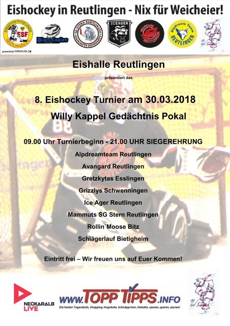 8. Willy Kappel Gedächtnis Eishockey Turnier Reutlingen