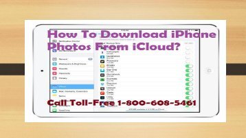 Toll-Free 1-800-608-5461 How To Download iPhone Photos From iCloud