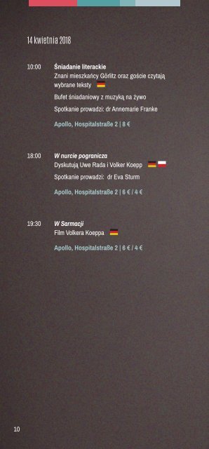 Program Dni Literatury nad Nysą