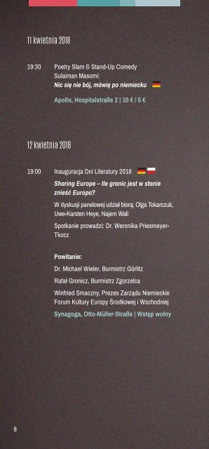 Program Dni Literatury nad Nysą