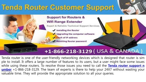 Tenda Router Support Number +1-866-218-3129