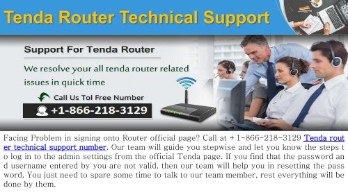 Tenda Router Support Number +1-866-218-3129