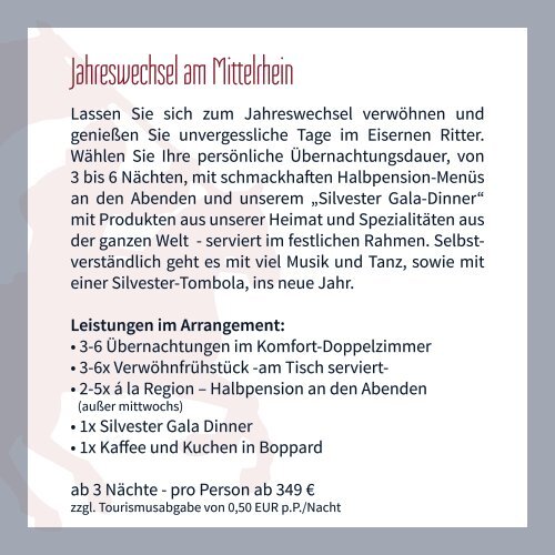 Landgasthof Eiserner Ritter: Booklet 2018