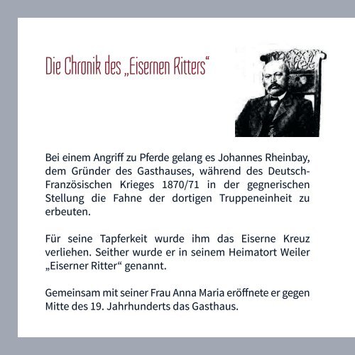 Landgasthof Eiserner Ritter: Booklet 2018