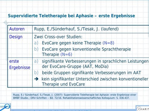 Telematik - Telemedizin Möglichkeiten in der Rehabilitation - Dr.Hein