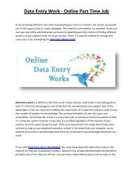 Data Entry Work - Online Part Time Job