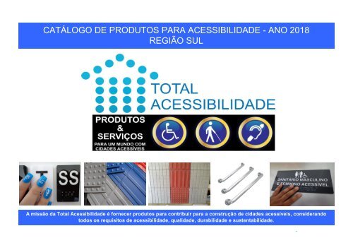 Catálogo produtos acessibilidade arquitetônica - SUL 2018