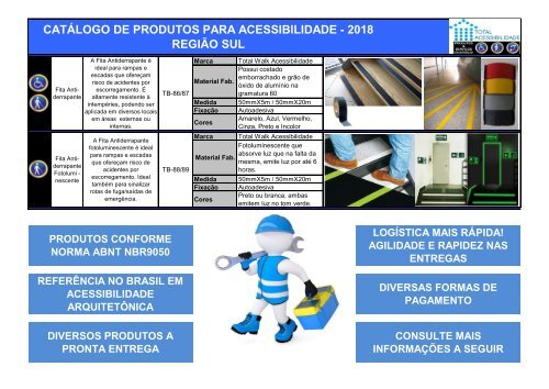 Catálogo produtos acessibilidade arquitetônica - SUL 2018