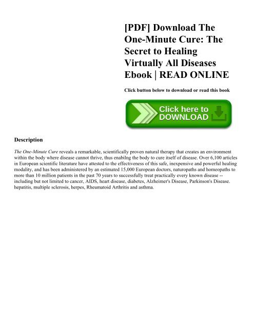 one minute cure pdf free download