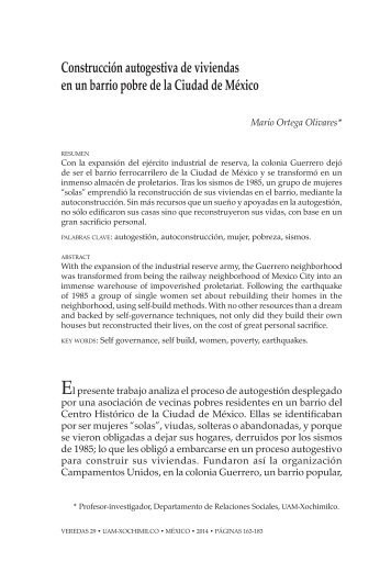 Construcción Autogestiva de Viviendas en un Barrio Pobre de la Ciudad de México
