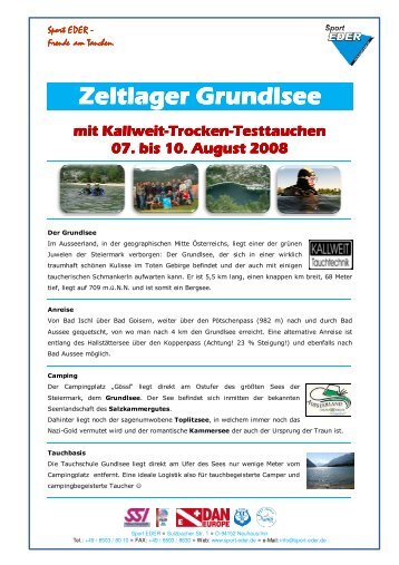 Zeltlager Grundlsee Zeltlager Grundlsee mit Kallweit ... - Tauchshop