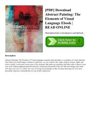 [PDF] Download Abstract Painting: The Elements of Visual Language Ebook | READ ONLINE