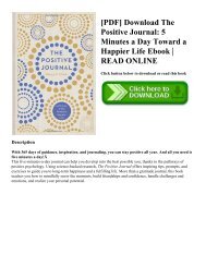 [PDF] Download The Positive Journal: 5 Minutes a Day Toward a Happier Life Ebook | READ ONLINE
