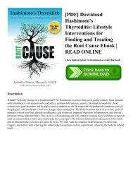[PDF] Download Hashimoto's Thyroiditis: Lifestyle Interventions for Finding and Treating the Root Cause Ebook | READ ONLINE