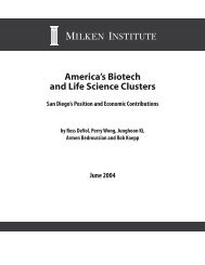 America's Biotech and Life Science Clusters - Milken Institute