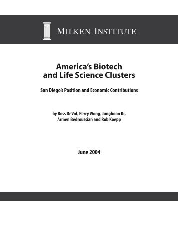 America's Biotech and Life Science Clusters - Milken Institute