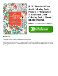 [PDF] Download Posh Adult Coloring Book: Peanuts for Inspiration & Relaxation (Posh Coloring Books) Ebook | READ ONLINE