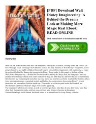 [PDF] Download Walt Disney Imagineering: A Behind the Dreams Look at Making More Magic Real Ebook | READ ONLINE