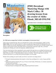 [PDF] Download Mastering Manga with Mark Crilley 30 drawing lessons from the creator of Akiko Ebook READ ONLINE