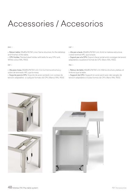 Pey Table System Mobles Katalog 2018