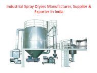 Industrial Spray Dryers | Manufacturers | Suppliers | Exporters 