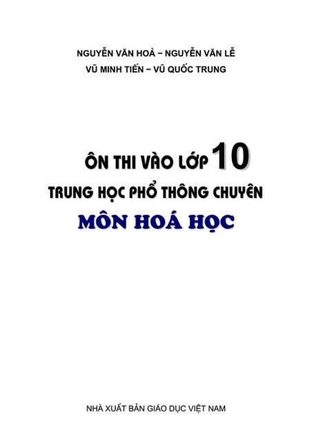 Ôn thi vào 10 THPT chuyên môn Hóa (2015)