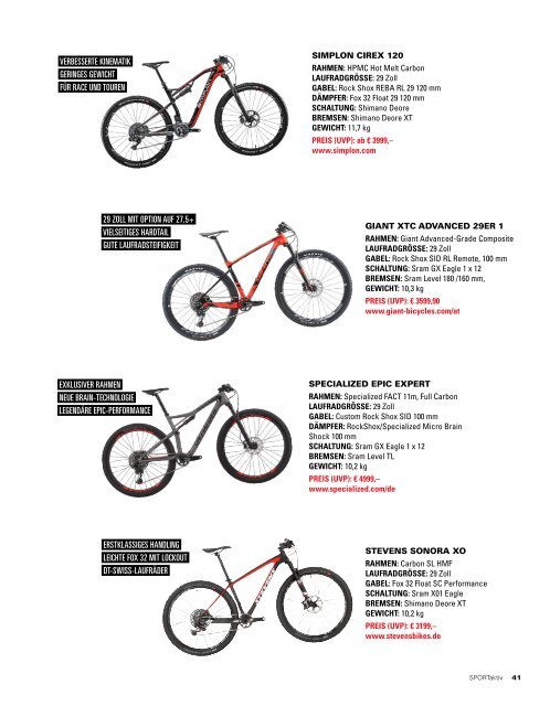 SPORTaktiv Bikeguide 2018