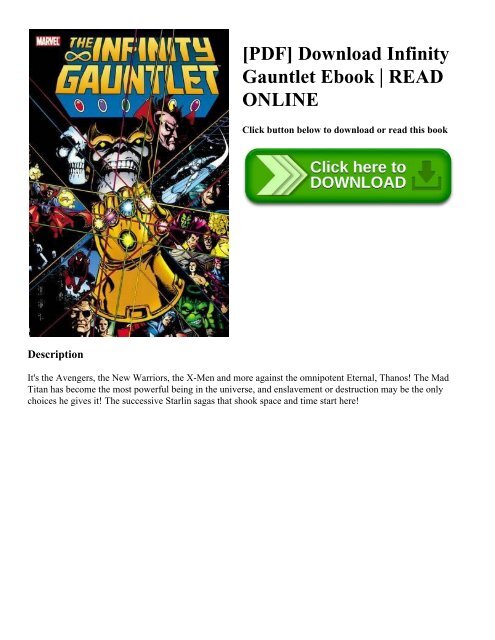 [PDF] Download Infinity Gauntlet Ebook | READ ONLINE